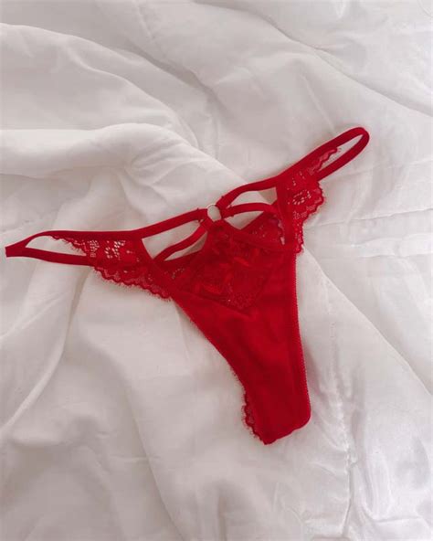 Calcinha Tanga String Renda Vermelho Da Vov Poly Lingerie Perfeita Aqui