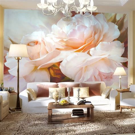 3d Wall Mural Classical Pink Rose Large Mural Custom 3d Room Landscape Wallpaper Living Room