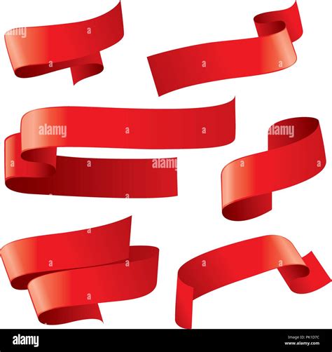 Set Of Red Vector Ribbons Stock Vector Image And Art Alamy