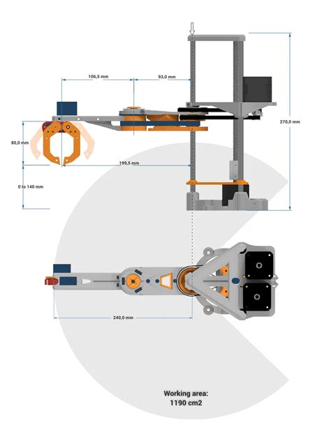 Scara Robotic Arm with Stepper Motor Controller Maker Open Source Arduino Blockly Graphical ...