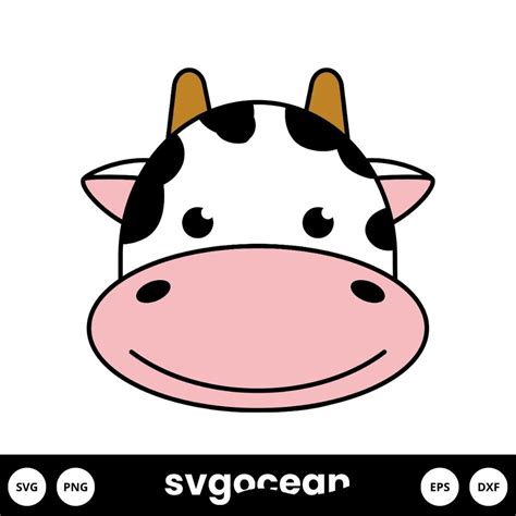 Animal Faces Clipart Cute White Brown Cow With Horns Animal Face Clip