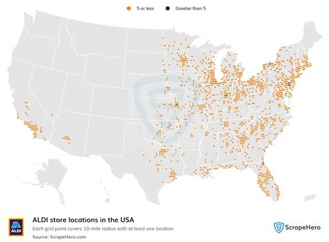 Number of ALDI locations in the USA in 2025 | ScrapeHero