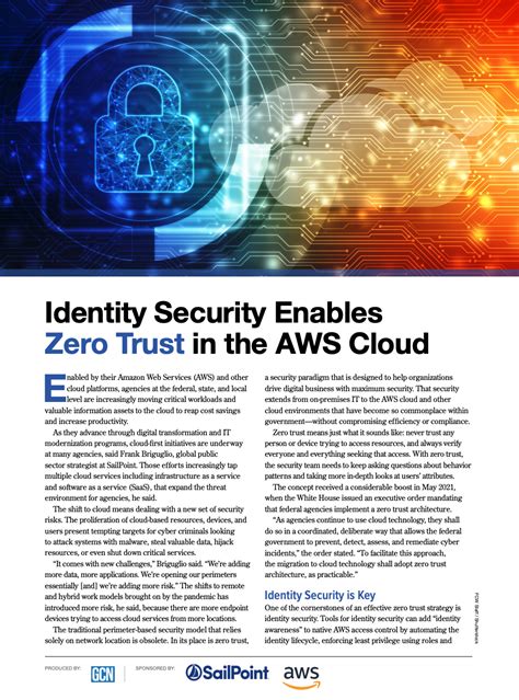 Identity Security Enables Zero Trust In The Aws Cloud