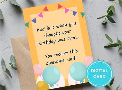 Printable Belated Birthday Card For Friend Funny Digital Birthday Cards Hilarious Happy Belated