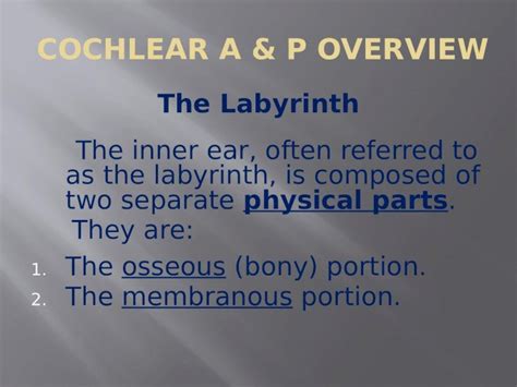 (PPTX) Cochlear anatomy & physiology overview - DOKUMEN.TIPS