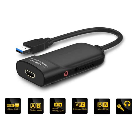 Adaptador Usb 30 Para Hdmi Exibição De Monitores Múltiplos Com