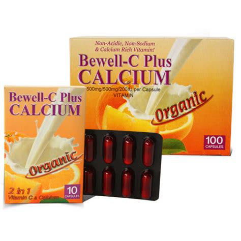 Bewell C Plus Calcium 3 In 1 Vitamin C With Calcium Supplement 1000mg Capsules Box Of 100