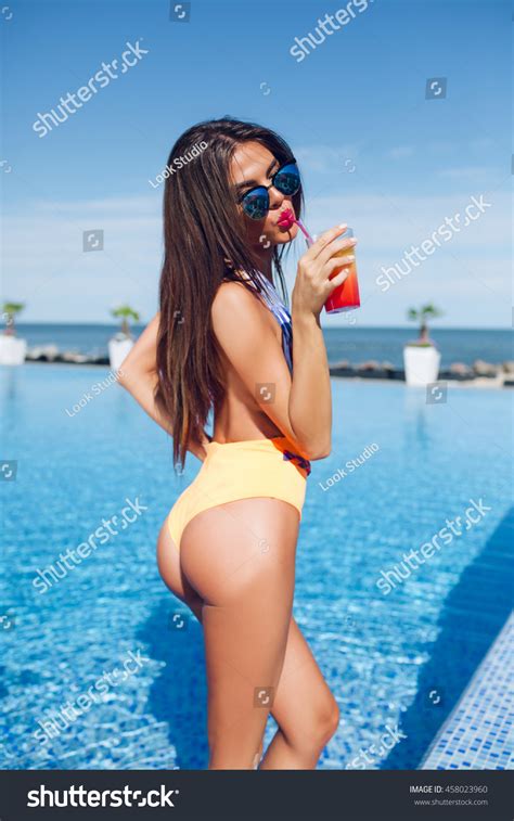 Attractive Brunette Girl Long Hair Posing Stock Photo Shutterstock