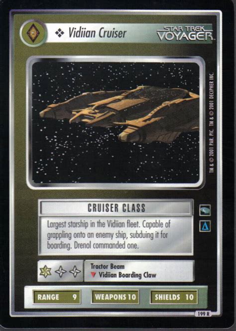 Star Trek Ccg Voyager Rare Card Vidiian Cruiser Phoenix Cards