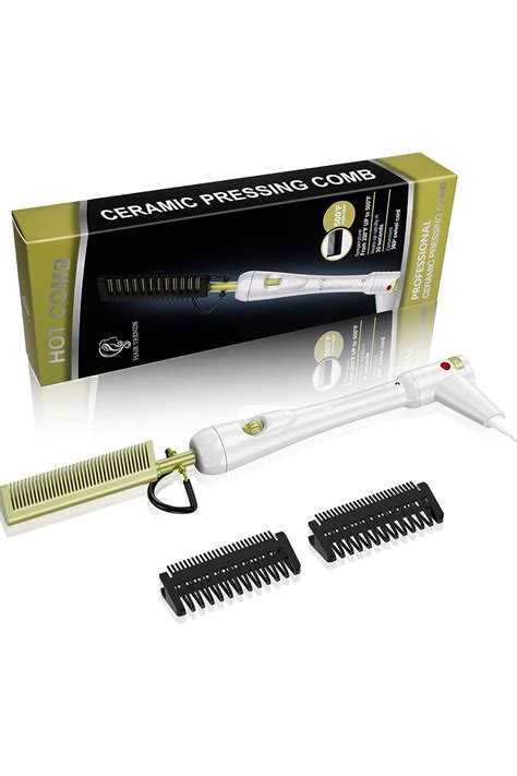 Mini Pink Hot Comb 500 Degree Dual Voltage Electric Pressing Comb For Black Hair Portable