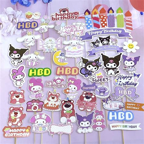 Jual Cake Topper Set Kuromi Sanrio Lotso Birthday Cake Hiasan Kue Ulang