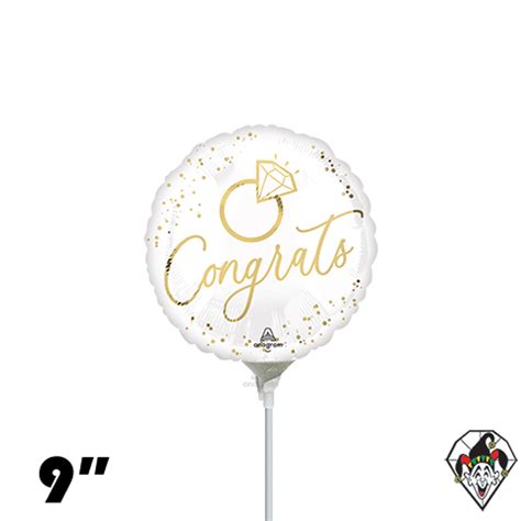 09 Inch Circle Gold Wedding Foil Balloon Anagram 1ct
