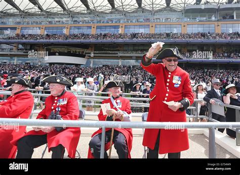 Chelsea Pensioners Enjoy Their Day At The Racing During Day Four Of The