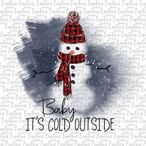 Baby Its Cold Outside Hand Drawn Clipart Instant Etsy