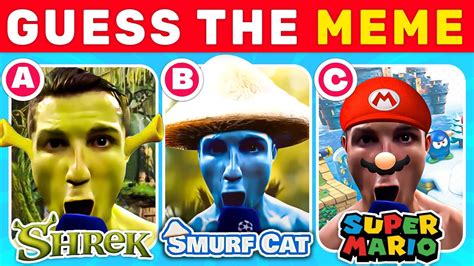 Guess The Meme Song ⚽ We Live We Love We Lie Smurf Cat Ronaldo