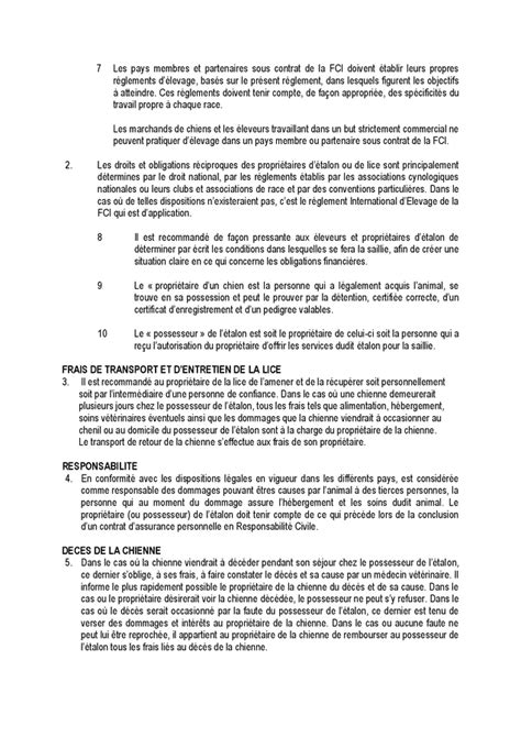 Modele De Contrat De Saillie Des Chiens Doc Pdf Page Sur