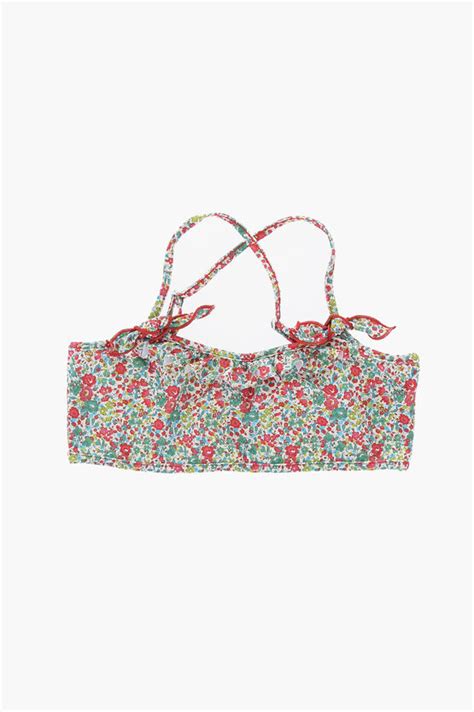 Bonpoint Floral Patterned Bikini With Ruffle Details Girls Glamood Outlet