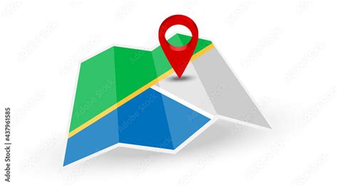 Map Icon City Map With Red Locationpointerpinmarkerpin Route Map