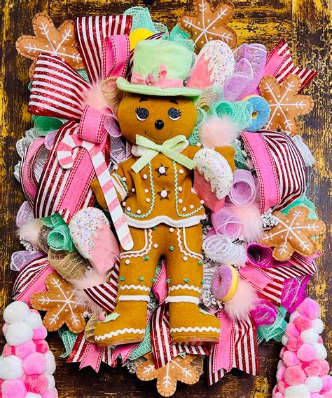 Sweet Wreath Candy Gingerbread Christmas Wreath Gingerbread Etsy