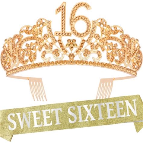 VeryMerryMakering 16th Birthday Sash Tiara Set Silver For Girls