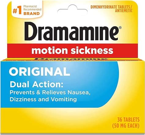 Dramamine Original Formula Fast Acting Motion Sickness Relief Tablets