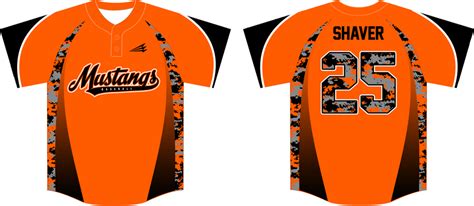 Signature Park Mustangs Custom Camo Baseball Jersey
