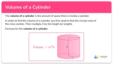 Volume Of A Cylinder Math Steps Examples And Questions