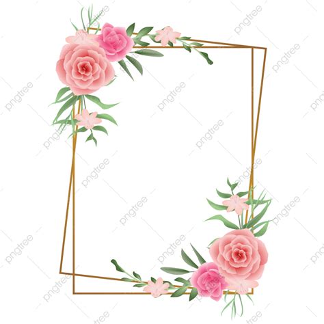 Pink Rose Bouquet Vector Art Png Ic22822 Flower Frame With Beautiful