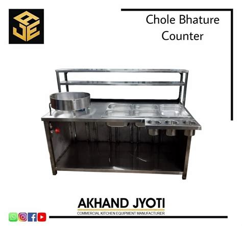 Stainless Steel Chole Bhature Counter For Street Food Stall In Surat