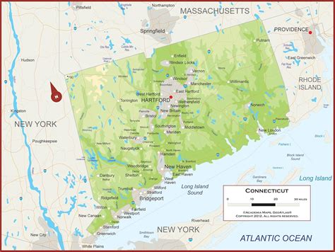 Amazon X Giant Connecticut State Wall Map Poster With