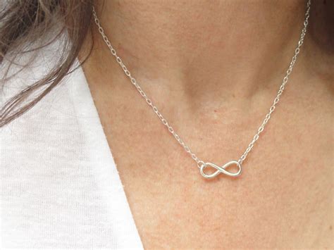 Sterling Silver Infinity Necklace Infinity Necklace Etsy Uk