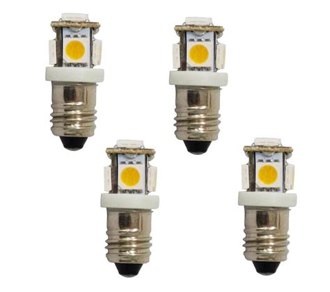 10x Warm weiß LED 6V DC Fahrrad LED 5 SMD Schraubsockel Lampe E10 3000K