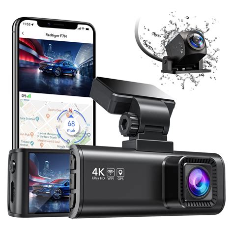 REDTIGER F7N Dash Cam 4K With Wifi GPS Front 4K 2 5K And Rear 1080P