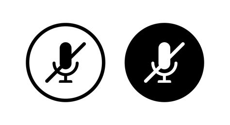 Mute Microphone No Mic Icon Vector Isolated On Circle Background