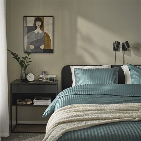 NATTJASMIN duvet cover and 2 pillowcases, blue-green, 240x220/50x60 cm ...