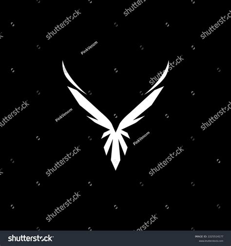 Phoenix Vector Drawing Black White Stock Vector (Royalty Free ...