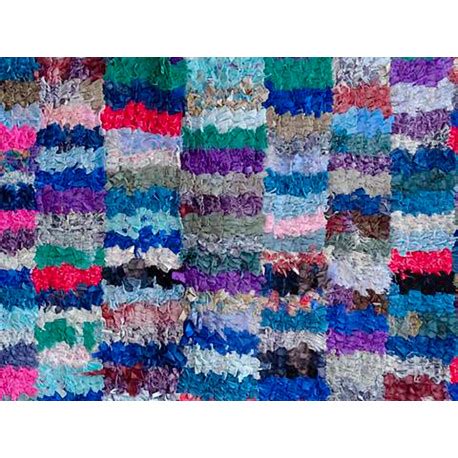 Tapis boucharouite noué main vintage 175x100 multicolore Fencie