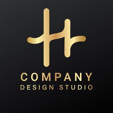 Diseño de logotipo h dorado Vector Premium