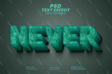 Never Stone Texture Layered Green D Text Effect Effet De Texte D