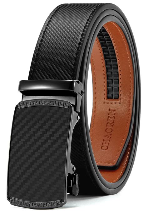 CHAOREN Mens Belts Leather Ratchet Belt With Automatic Slide Buckle And