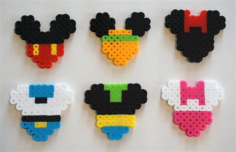 Disney Mickey Mouse Shape Characters | Diy perler bead crafts, Perler ...