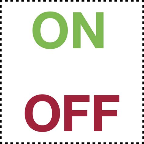 Tekst sticker lichtschakelaar on off - TenStickers 