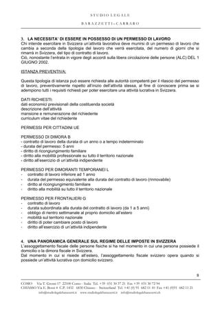 Opportunità Svizzera technical Notes PDF