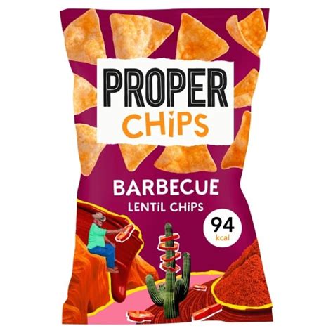 Properchips Barbecue Lentil Chips 20g Tesco Groceries