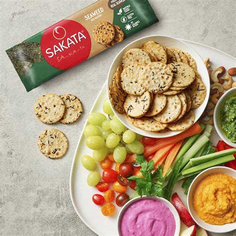 Sakata Rice Crackers Seaweed 90g Woolworths