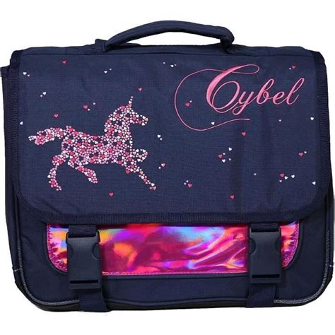 Cartable 38 Cm Cybel Cheval Licorne Marine Et Rose U164 Cdiscount