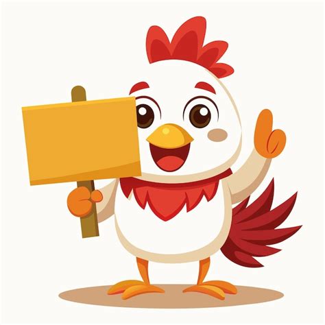 A Cartoon Of A Chicken Holding A Sign That Says Quot Chicken Quot