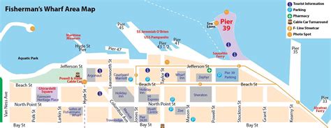 San Francisco wharf map - Map of San Francisco wharf (California - USA)