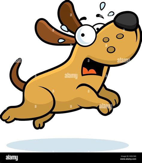 A cartoon illustration of a dog running away scared Stock Vector Image ...