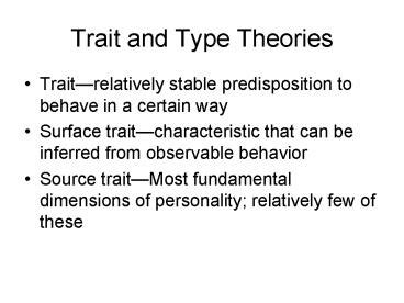 PPT Trait And Type Theories PowerPoint Presentation Free To View